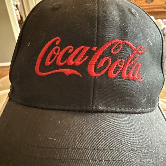 Coca Cola Embroidered Adjustable Cap Hat Black‎ Gray/Red Trim 3987 - Picture 2 of 5